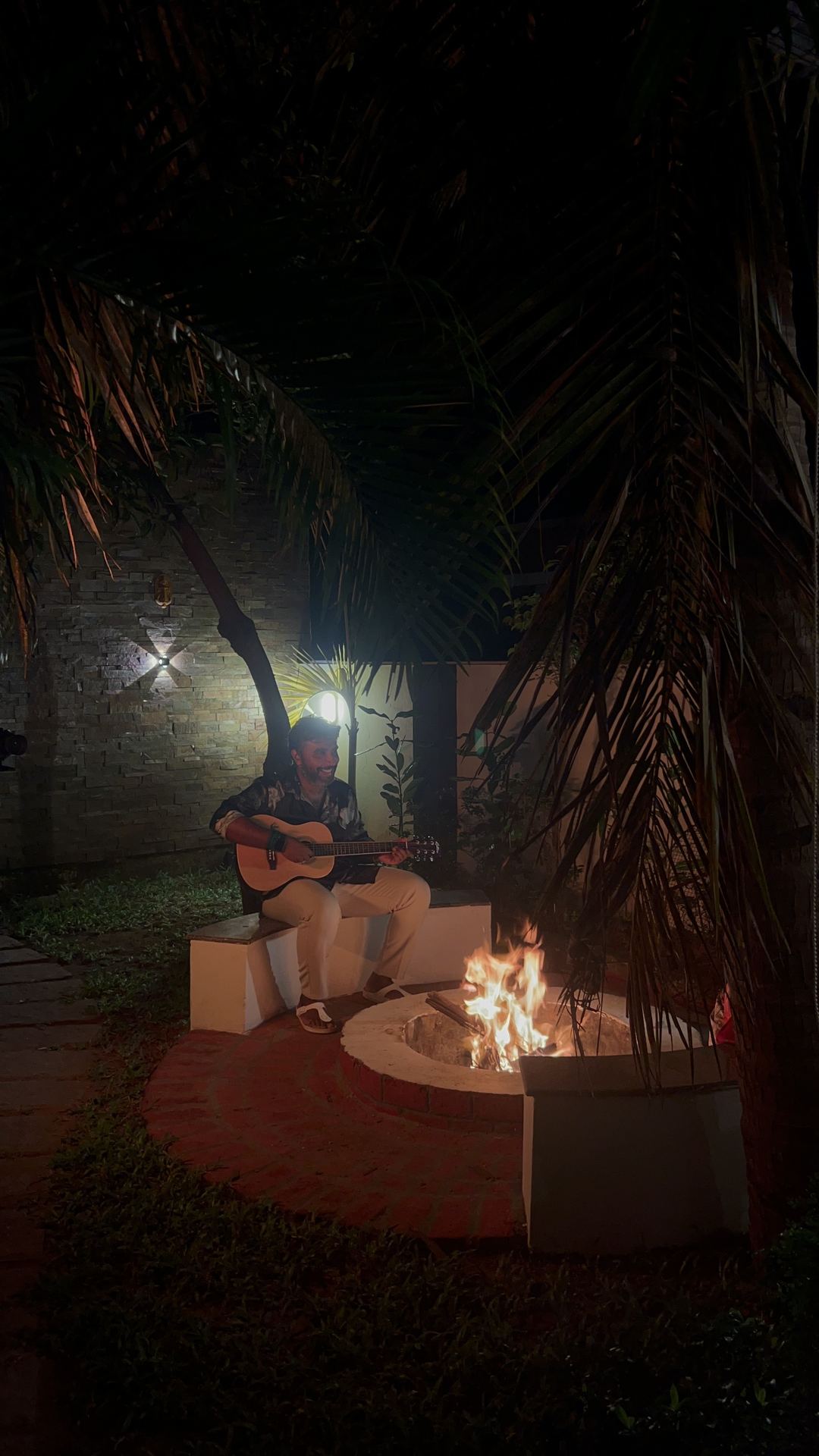 Bonfire evening with a guitar at The Bella Vista