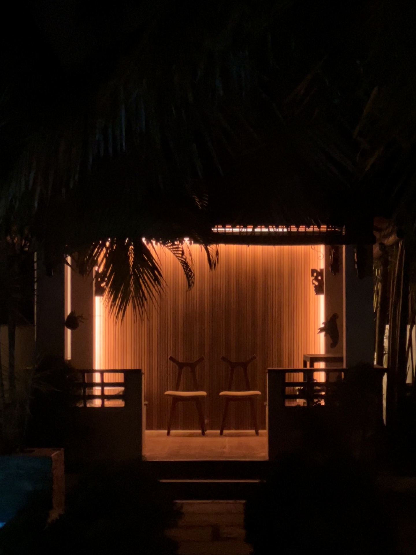 Garden gazebo at night at The Bella Vista